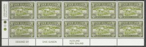 New Zealand 1989 70c Heritage - The People Plate Block UHM