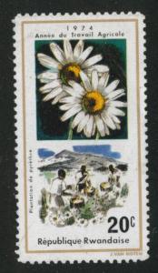 RWANDA Scott 632 MH* flower stamp