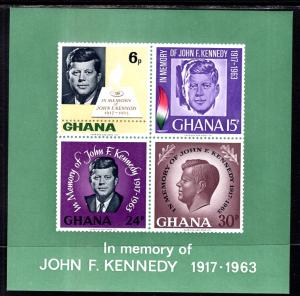 Ghana 239a John F Kennedy Souvenir Sheet MNH VF