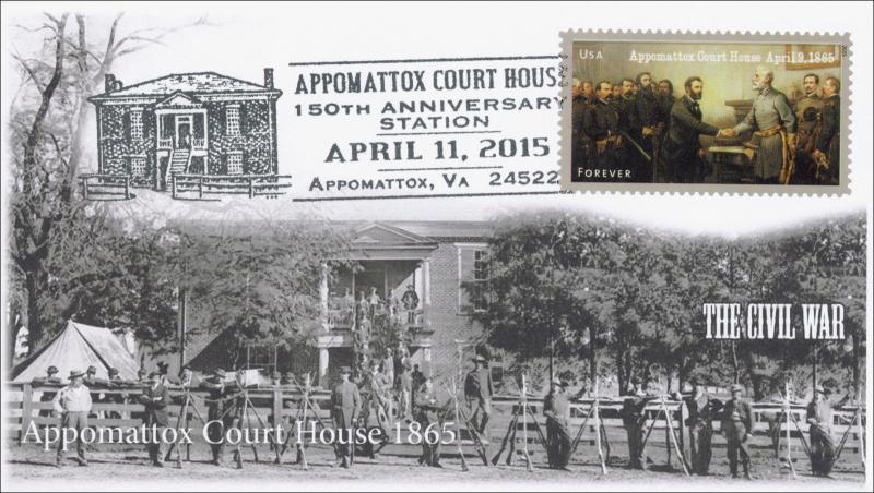 2015, Appomattox Court House, Civil War, Pictorial Postmark, April 11, 15-072