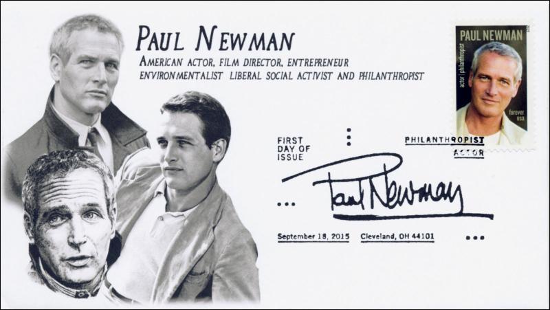 2015, Paul Newman, FDC, BW Pictorial Postmark, 15-223