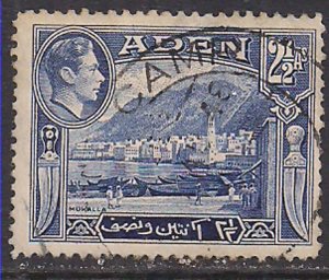 Aden 1939 - 1948 KGV1 2 1/2a Blue used ( B1428 )