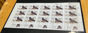 Israel Scott #898 1985 Biblical Bird 3.00IS Complete Sheet Misperforated MNH!!