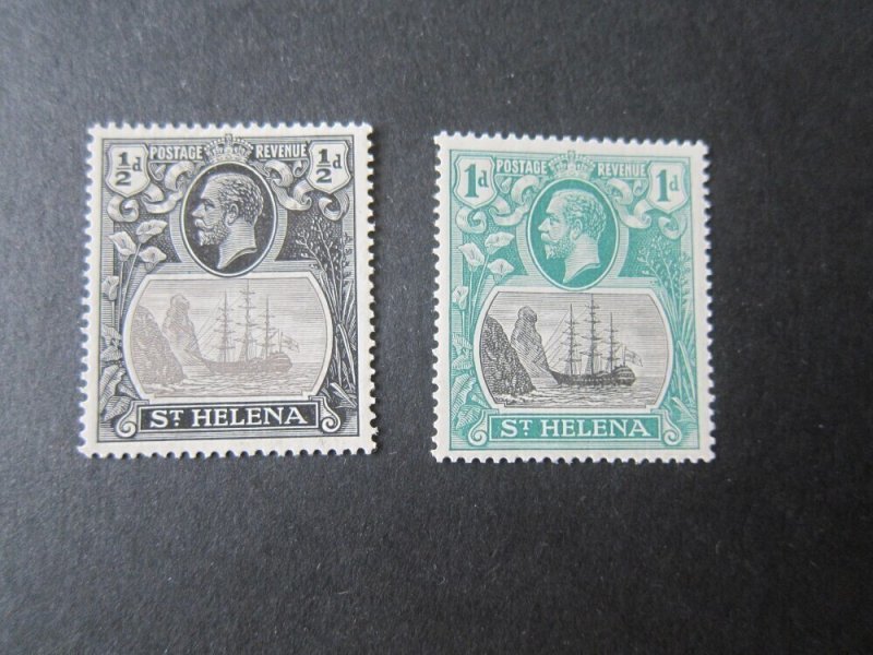 St Helena 1922 Sc 79,80 KGVI MH