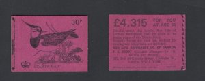 GB #DQ58  June 1971 30p British Birds Machin booklet  CV £3.75