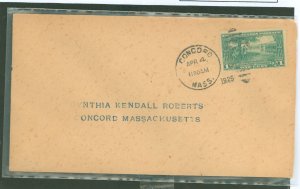 US 617 Lexington-Concord 1st day cover addressed