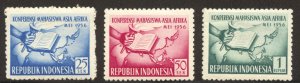 Indonesia Scott 421-23 MNHOG - 1956 Asia-America Student Conference - SCV $7.15