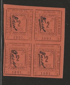 TRANSVAAL SC# 182 &183 BLK/4   UR STAMP 'POSTZEGFL'   VF/MOG