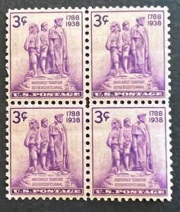 Scott#: 837 - Northwest Territory Sesquicentennial 1937 Block of 4 MNHOG - Lot 6