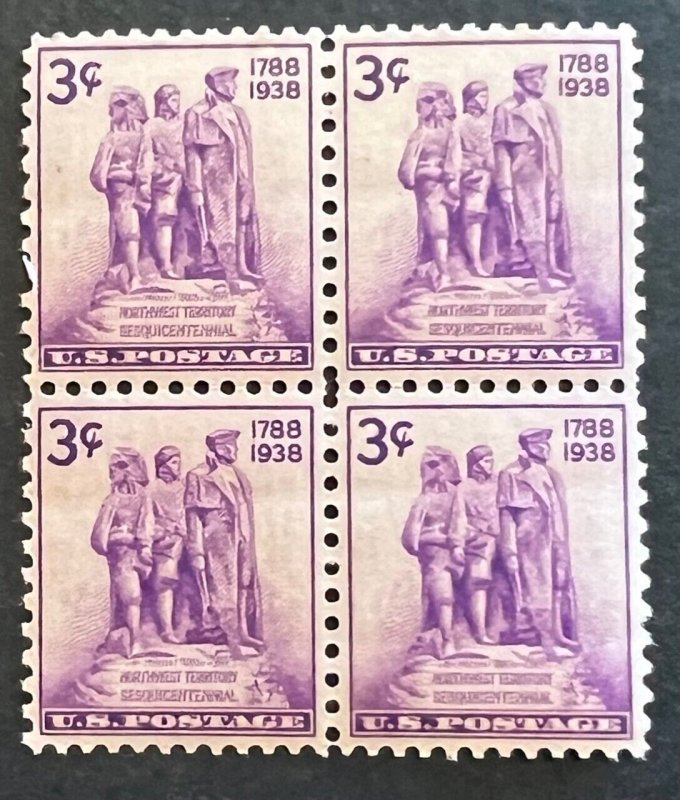 Scott#: 837 - Northwest Territory Sesquicentennial 1937 Block of 4 MNHOG - Lot 6