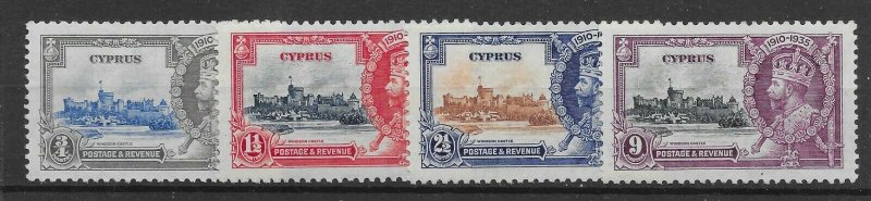 CYPRUS SG144/7 1935 SILVER JUBILEE SET MTD MINT