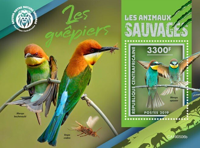 C A R - 2019 - Bee-eaters - Perf Souv Sheet - Mint Never Hinged