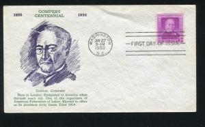 US 988 UA 100th Anniv birth of Samuel Gompers Grandy FDC