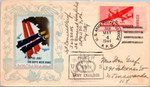 1944 Patriotic Censor Cover - On The Job - Army Postal Service - J6410