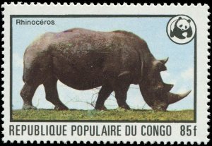 Congo 1978 Sc 453-458 WWF Hippo Rhinoceros Monkey Okapi CV $36.25