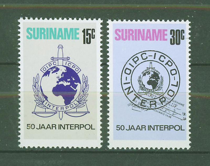 SURINAM/SURINAME 1973 MNH SC.406/407 Interpol,50th