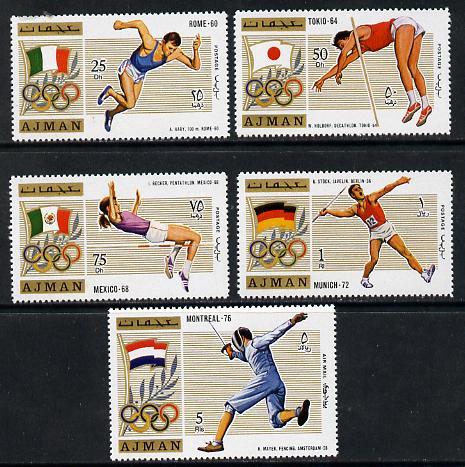 Ajman 1971 Olympics (from 1960 to 1976) perf set of 5 (Mi...