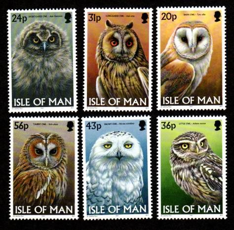 Isle of Man 727-732 Mint NH Owls!