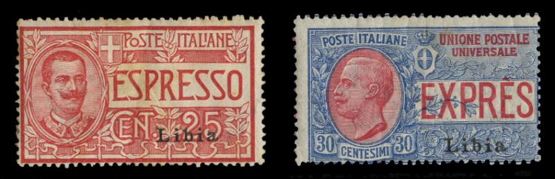 Italian Colonies, Libya #C1-2 Cat$84.50, 1915-16 Special Delivery, set of two...