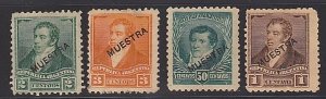 ARGENTINA 4 early issues overprinted MUESTRA - 'Specimen' mint no gum......B3069