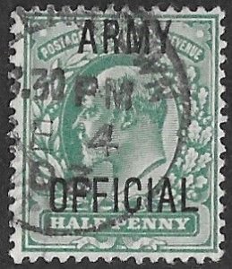 Great Britain  #O59 Edw.VII Overprinted ARMY OFFICIAL (1)   VF Used