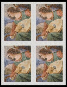 US 4477 Christmas Angel with Lute 44c block 4 MNH 2010