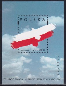 Poland 1993 Sc 3180 Dove Stamp SS MNH