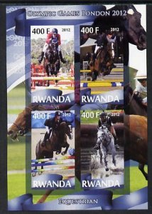 RWANDA - 2012 - London Olympics, Equestrian - Perf 4v Sheet - MNH -Private Issue