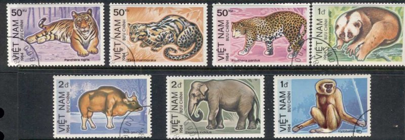Vietnam 1984 Endangered Animals, Tiger, Elephant CTO