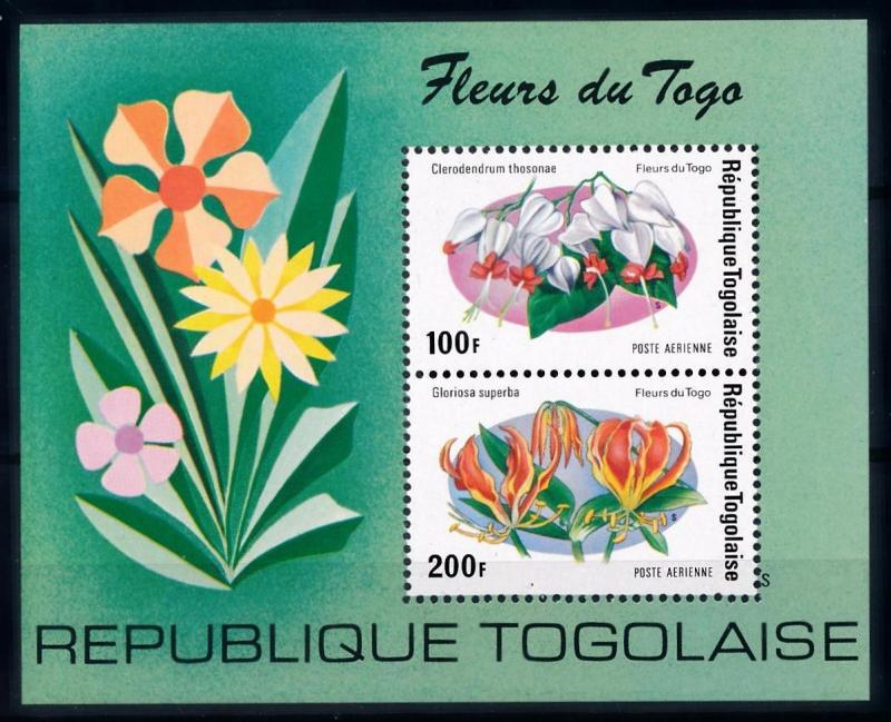 [67089] Togo 1975 Flora Flowers Blumen Airmail Souvenir Sheet MNH