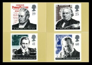 STAMP STATION PERTH G.B. PHQ Cards No.173 - Set of 4 - Pioneers Commun Mint 1995