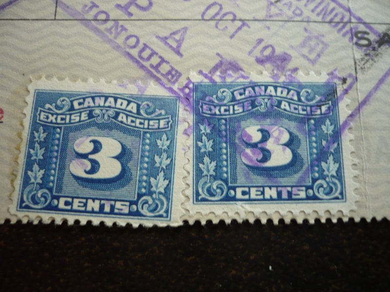 Canada - Revenue - Excise Tax Stamps on a Time Draft