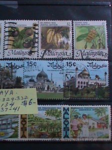 ​MALAYSIA: SC# 37-41, #134, #329-332 VERY OLD THREE SETS OF USED STAMPS.