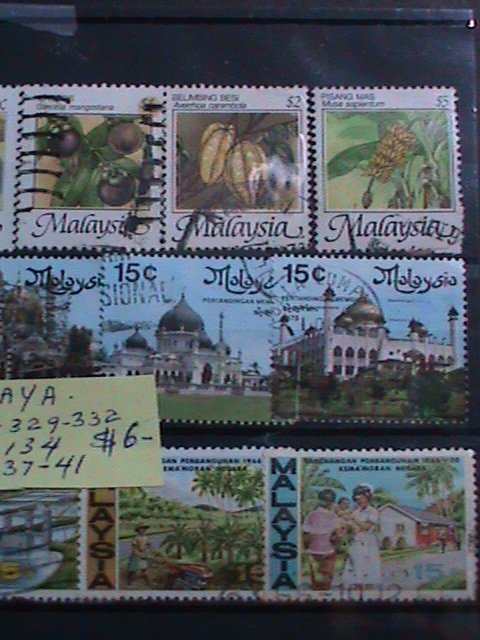 ​MALAYSIA: SC# 37-41, #134, #329-332 VERY OLD THREE SETS OF USED STAMPS.