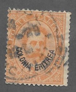 Eritrea Scott #16 Used 20c O/P stamp 2018 CV $3.25