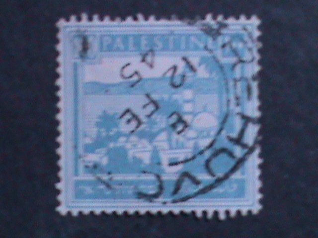 ​PALESTINE-1927- SC#80 TIBERIAS & SEA OF GALILEE USED VF 96 YEARS OLD-RARE