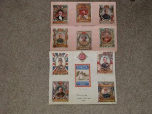 12 SOUVENIR WAR STAMPS FROM 1915, STAMPS ARE ON PAPER