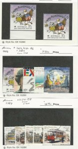 Australia, Postage Stamp, #1052 Mint NH, 1052, 1079-81, 1086, 1154-8 Used 1988