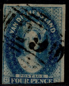 AUSTRALIA - Tasmania QV SG37, 4d blue, USED. Cat £30.