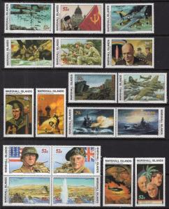 Marshall Islands 467-483 Anniversary WWII  MNH VF