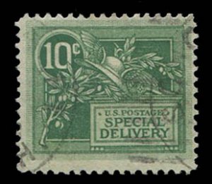 United States, Special Delivery #E7 Cat$50, 1908 10c green, used