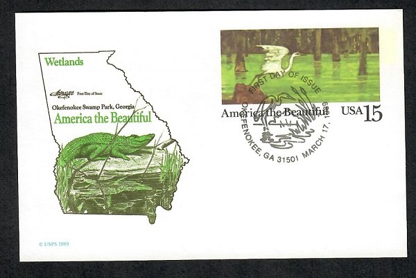 UX129 Okefenokee Swamp postal card Unaddressed Artmaster FDC