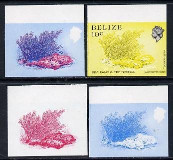 Belize 1984-88 Sea Fans & Fire Sponge 10c def imperf ...