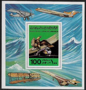 Libya #775 MNH S/Sheet - Powered Flight - Eagle and Plane