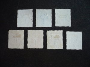 Stamps - India Cochin - Scott# 14-15,16a-20 - Used Part Set of 7 Stamps