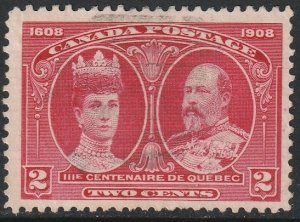 Canada 1908 Sc 98i used hairlines on left light cancel