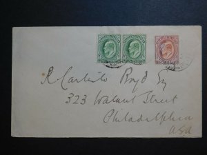 1912 Falkland Islands Cover To Philadelphia USA