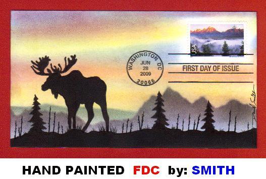 2009 Grand Teton National Park FDC Hand Painted Smith