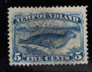 NEWFOUNDLAND Scott 54 Used Dark Blue Harp Seal stamp