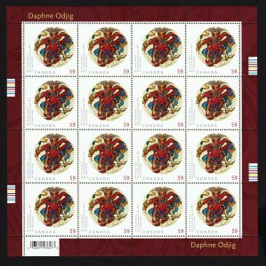 ART CANADA: DAPHNE ODJIG = Miniature Sheet of 16 = Canada 2011 #2436 MNH